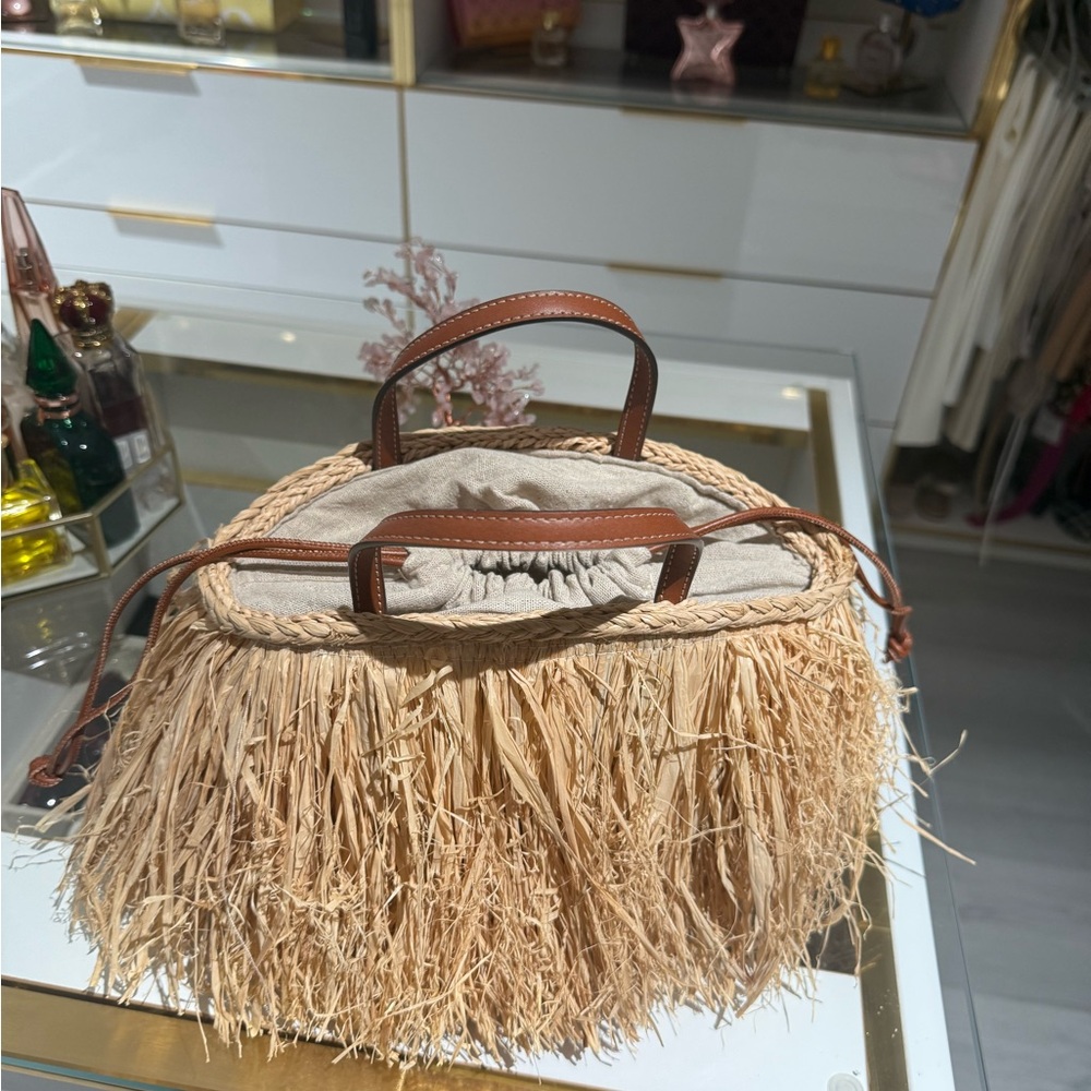 Tan Fringe Tote Bag